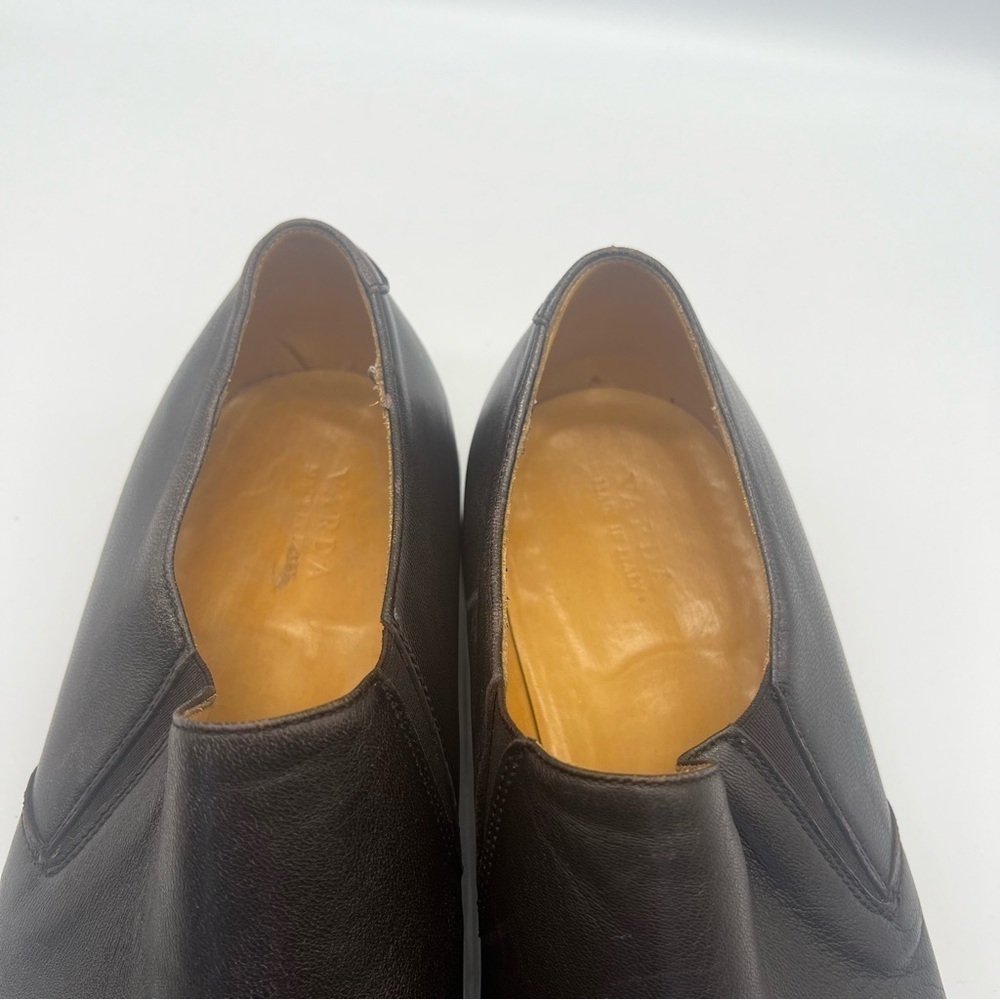 Varda Handcrafted Italian Leather Slip On Loafers in Dark Brown Men's Size 10 - Picture 7 of 11